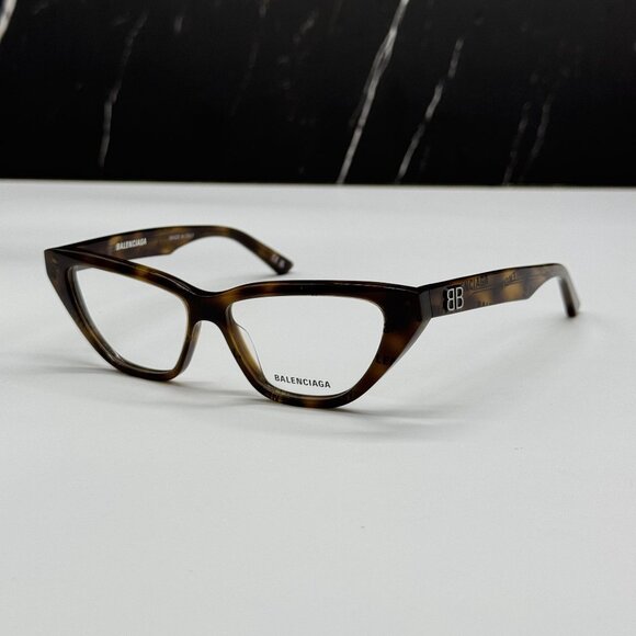 NEW BALENCIAGA BB0128O 005 CAT EYE DARK HAVANA WOMEN EYEGLASSES BALENCIAGA - Picture 2 of 9